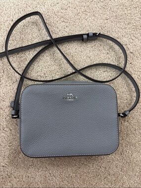 Coach mini camera bag Pebble Leather Crossbody Bag in Gray
